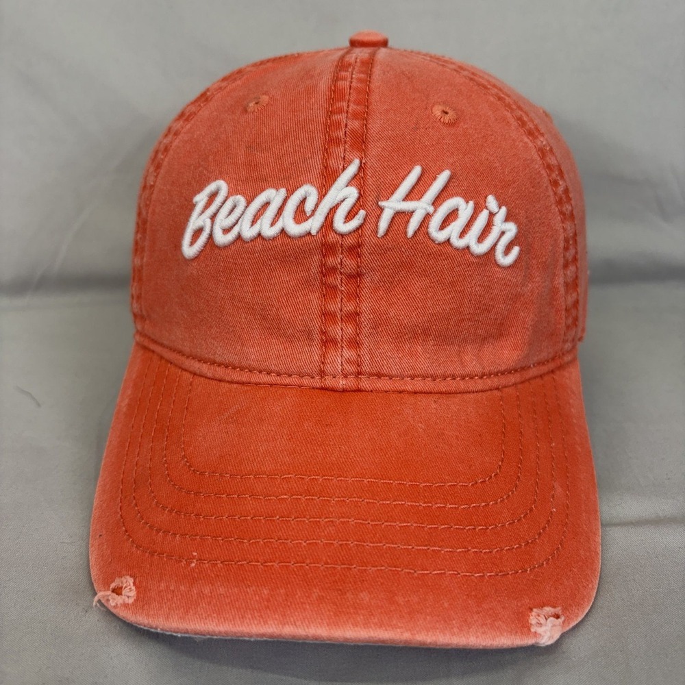 Unbranded Baseball Cap Beach Hair Women OSFM Rose Tan Distressed Hat